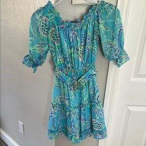 Vibrant Blue Patterned Dress